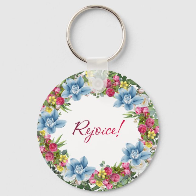 Ukraine Ukrainian Wreath Flowers Faith Hope Key Ring (Front)