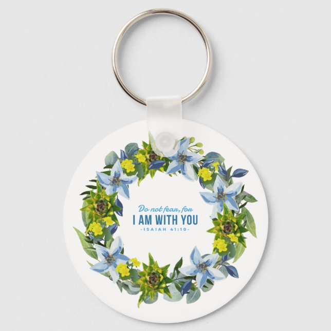 Ukraine Ukrainian Wreath Flowers Faith Hope Key Ring (Front)