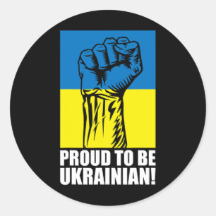 Ukraine Ukrainians Ukrainian Kiev Trysub Flag 14 Classic Round Sticker