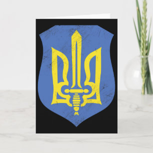 Ukraine Ukrainians Ukrainian Kiev Trysub Flag 6 Card