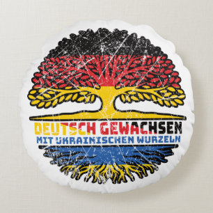 Ukraine Ukrainisch Deutsch Deutschland Baum Wurzel Round Cushion