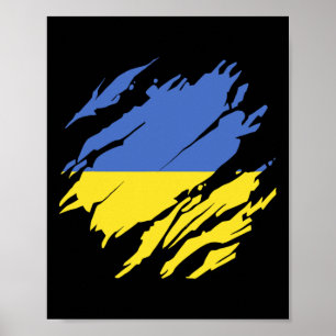 Ukraine Ukranian Flag Pride Roots Heritage Poster