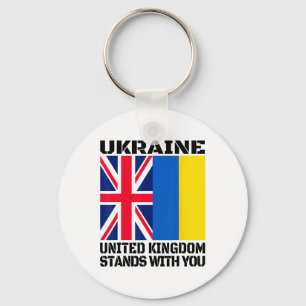 Ukraine United Kingdom Stands With You British Sup Key Ring
