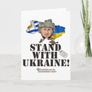 Ukraine Uruguay Flags Zelenskyy Stand With Ukraine Card