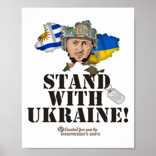 Ukraine Uruguay Flags Zelenskyy Stand With Ukraine Poster