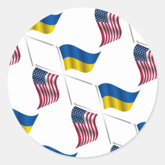 UKRAINE USA Classic Round Sticker