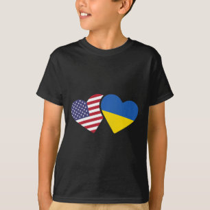 Ukraine Usa Flag T Shirt Heart Ukrainian Americans