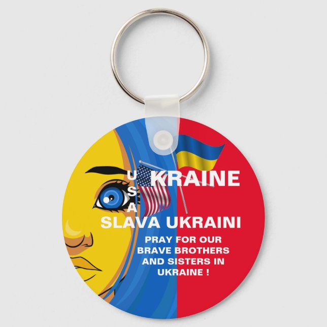 UKRAINE USA    KEY RING (Front)