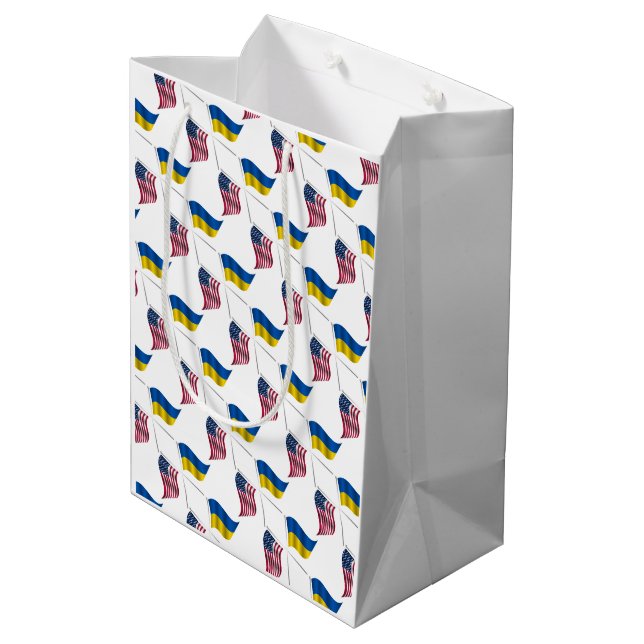 UKRAINE USA MEDIUM GIFT BAG (Back Angled)