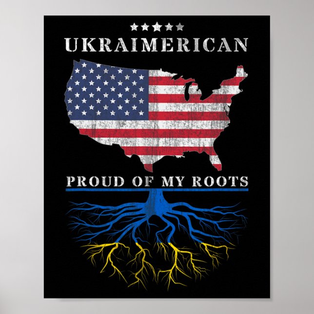 Ukraine Usa Proud Of Both Countries Ukraimerican 2 Poster (Front)
