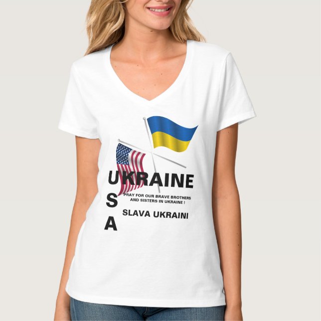 UKRAINE USA   T-Shirt (Front)