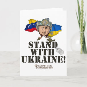 Ukraine Venezuela Flags Zelensky Stand With Ukrain Card