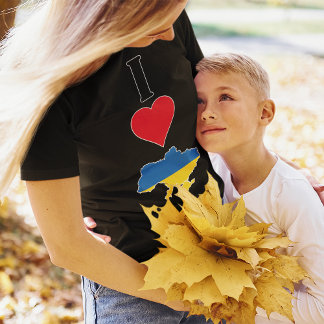 Ukraine Vertical I Love Ukrainian Flag Map Womens T-Shirt