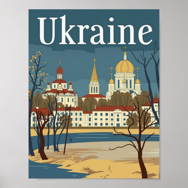 Ukraine Vintage Famous Travel Place  Poster (Front)