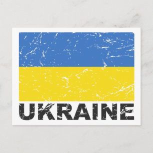 Ukraine Vintage Flag Postcard