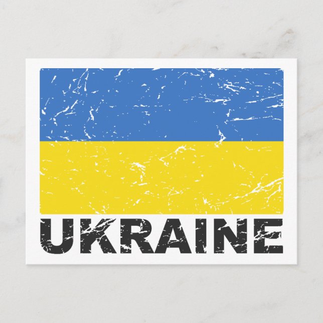 Ukraine Vintage Flag Postcard (Front)