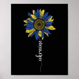 Ukraine  Vintage Sunflower Ukrainian Stand With Uk Poster