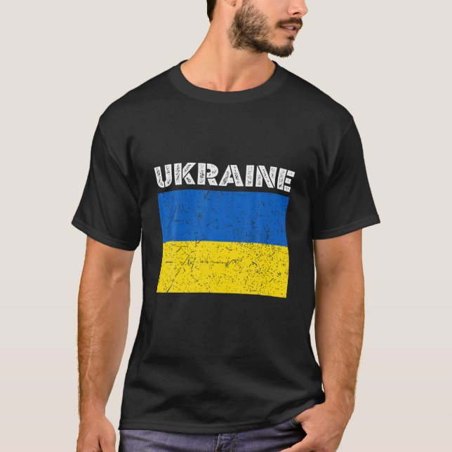 Ukraine Vintage Ukrainian Flag T-Shirt (Front)