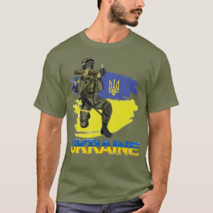 Ukraine Warrior Military Soldier Trident Zelensky  T-Shirt