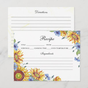 Ukraine Watercolor Recipe Card