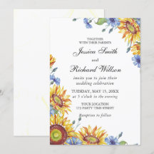 Ukraine Watercolor Wedding Invitation