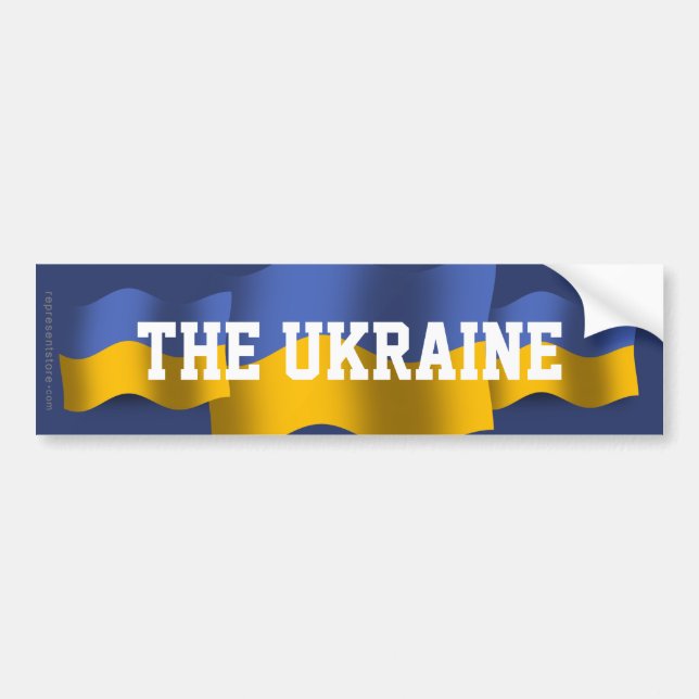 Ukraine Waving Flag Bumper Sticker (Front)