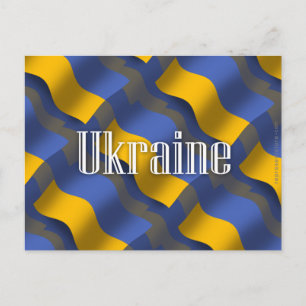 Ukraine Waving Flag Postcard