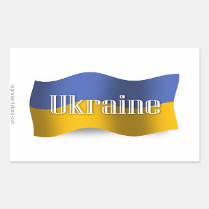 Ukraine Waving Flag Rectangular Sticker