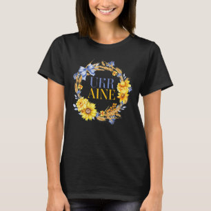 Ukraine Wheat Sunflower Wildflower Wreath  T-Shirt