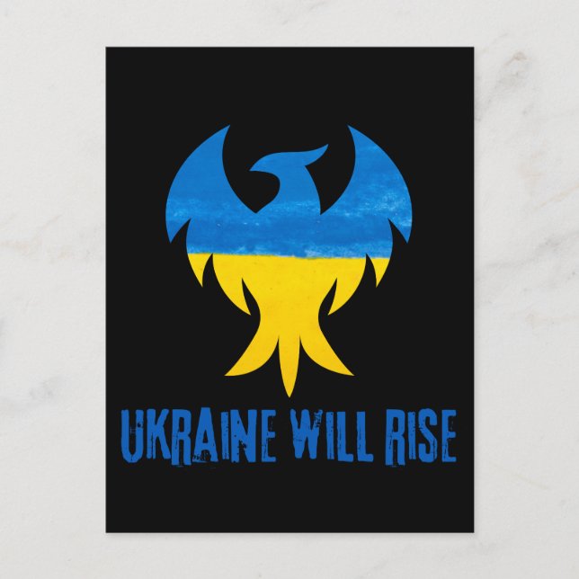 Ukraine Will Rise Phoenix Postcard (Front)