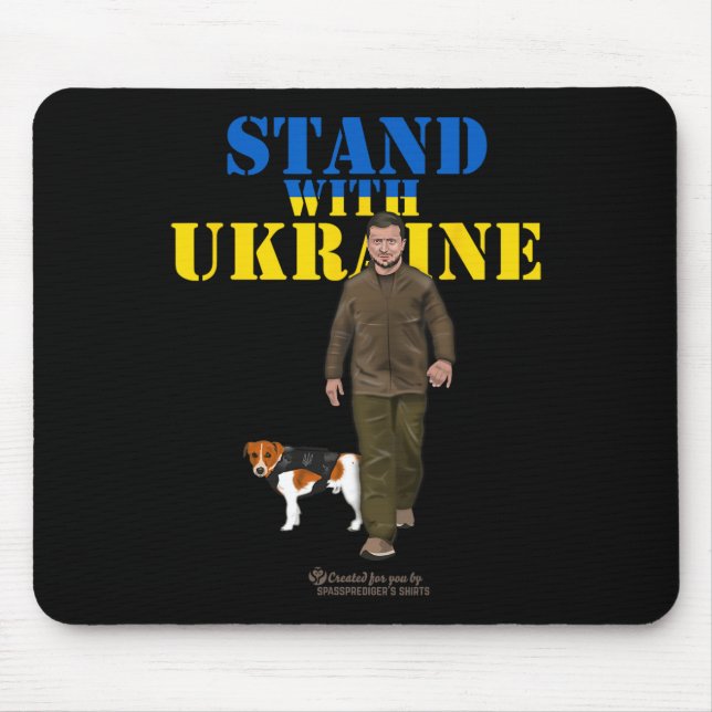 Ukraine Wolodymyr Selenskyj Patron Stand With Ukra Mouse Mat (Front)