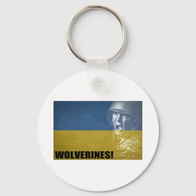 Ukraine Wolverines!  Key Ring (Front)