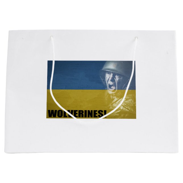 Ukraine Wolverines!  Large Gift Bag (Front)