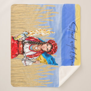 Ukraine Woman Support Drawstring Bag Notebook Door Sherpa Blanket