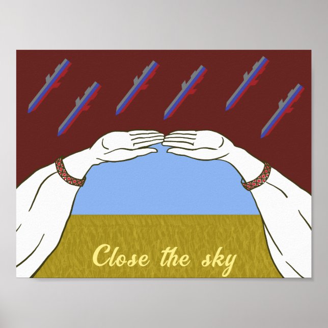Ukraine "yellow and blue" peace sky poster (Front)