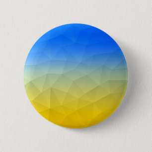 Ukraine yellow blue geometric mesh pattern 6 cm round badge