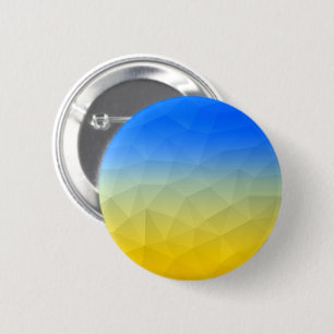 Ukraine yellow blue geometric mesh pattern 6 cm round badge