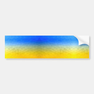 Ukraine yellow blue geometric mesh pattern bumper sticker