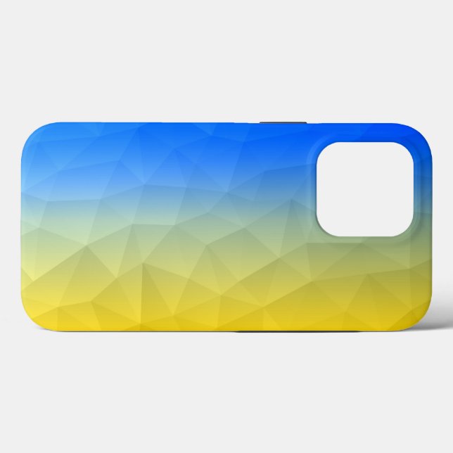 Ukraine yellow blue geometric mesh pattern Case-Mate iPhone case (Back (Horizontal))