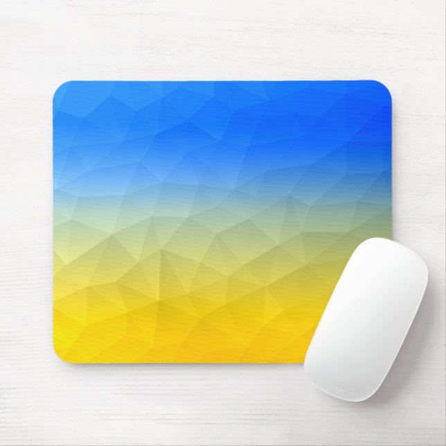Ukraine yellow blue geometric mesh pattern mouse mat (With Mouse)