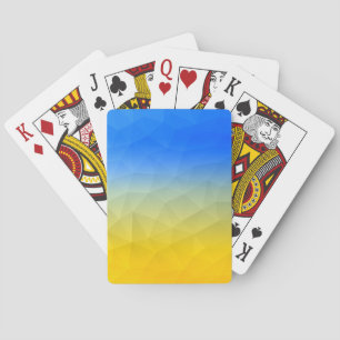 Ukraine yellow blue geometric mesh pattern playing cards