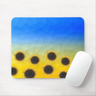 Ukraine yellow blue geometry mesh pattern Flowers Mouse Mat