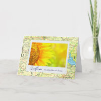 Ukraine Yellow Sunflower Floral Emblem on Map
