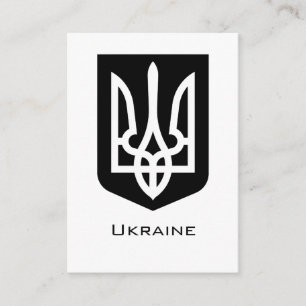 Ukraine's Tryzub Contemporary Graphic Emblem Enclosure Card