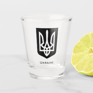 Ukraine's Tryzub Contemporary Graphic Emblem Shot Glass