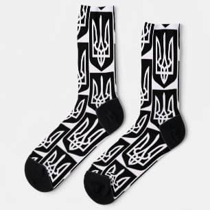 Ukraine's Tryzub Contemporary Graphic Emblem Socks