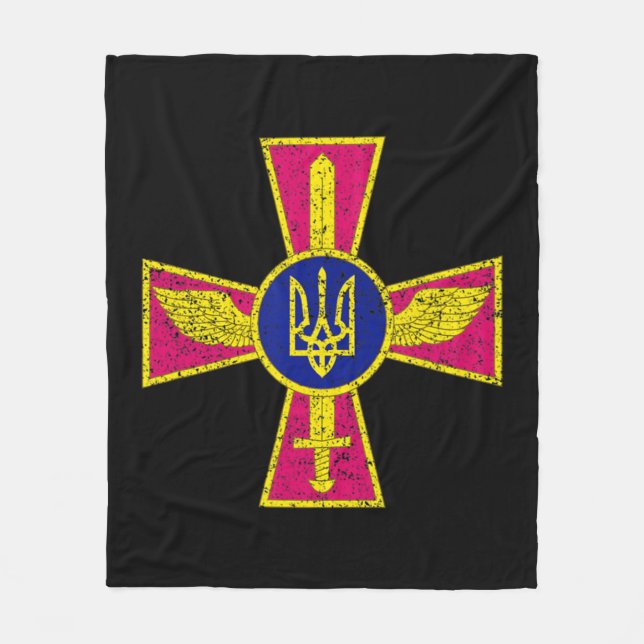 UKRAINIAN AIR FORCE EMBLEM UKRAINE ARMED FORCES UA FLEECE BLANKET (Front)