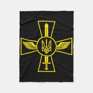 Ukrainian Air Force Emblem Ukraine Armed Forces Ua Fleece Blanket