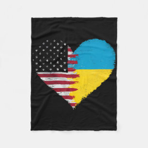 Ukrainian American Flag America Usa Ukraine Indepe Fleece Blanket