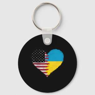 Ukrainian American Flag America Usa Ukraine Indepe Key Ring